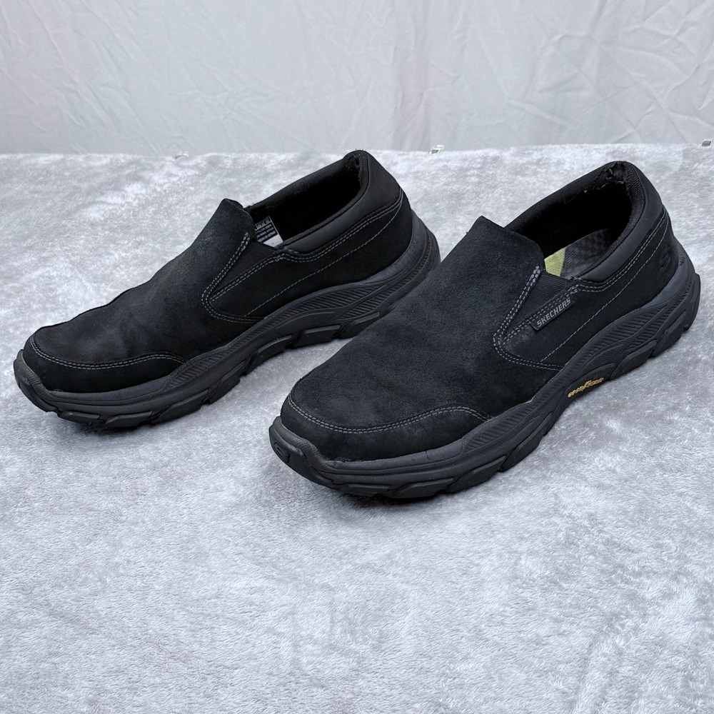 Skechers Respected Calum Goodyear Shoes Mens 10.5 Black Slip On Relaxed Fit - Picture 3 of 10